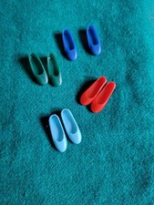 Barbie Vintage Skipper Flats Scarpe Slip 4 Paia Bambola Mattel