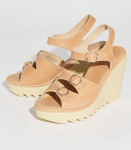 Sandali pelle con zeppa - pelle,
