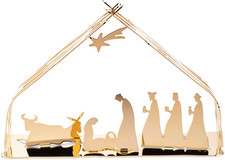 Bark Crib Presepe, Acciaio Inossidabile 18/10, Dorato, Oro, 11 X 24 X 16