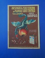 Pubblicità Arseniato di Piombo Colloidale CAFFARO Marca Drago Milano