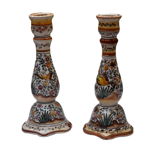 Coppia candelieri ceramica - coppia,