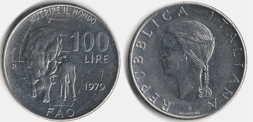 100 lire 1979 fao nutrire - -, il