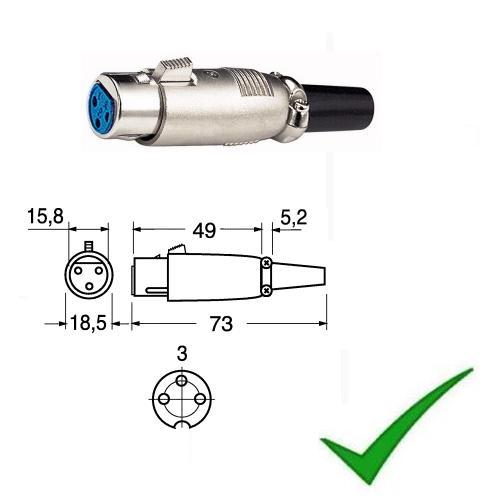 Connettore xlr canon - xlr, presa
