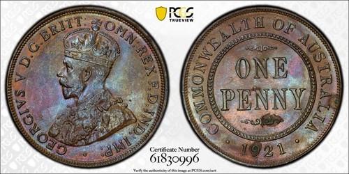1921 australia penny - 1921,