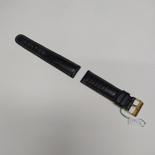 Cinturino da orologio Tissot in pelle nero da 18 cm, fibbia Morellato dorato