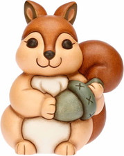 - Scoiattolo Diva Con Ghianda - Medio - Ceramica - Collezione Plumè - 9 X 7,3 X 