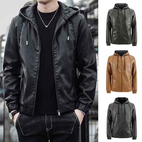 Giacca uomo ecopelle nera - , con