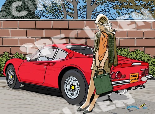 Ferrari dino dessin - dino",