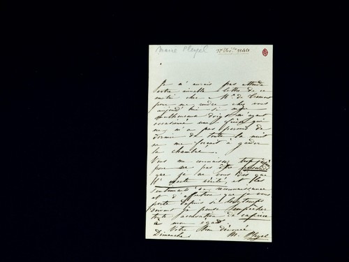 Marie pleyel lettre - marie,