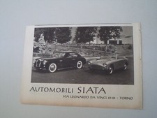 advertising Pubblicità 1951 AUTO AUTOMOBILI SIATA - TORINO