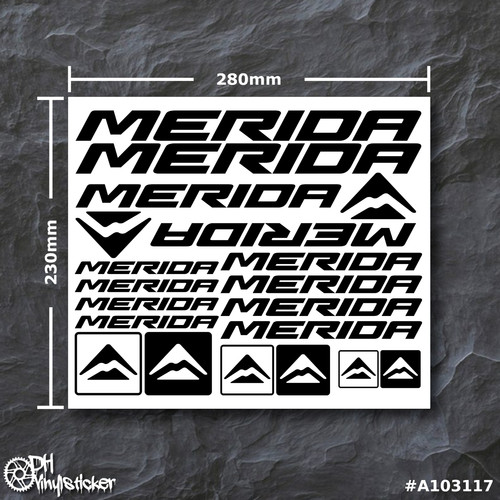 Set adesivi merida nero opaco - merida,