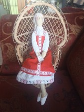 Bambola stile Tilda di stoffa fatta a mano alta 40cm. In vendita solo la bambola