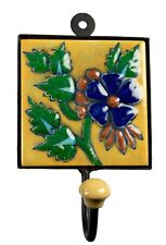 Appendiabiti Floreale Nepalese In Ceramica E Ferro Vintage - 27175