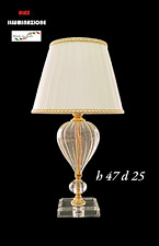 Lampada da comodino Elegante in Vetro soffiato trasparente  e riporti cristallo