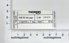 Targa identificativa giradischi personalizzata Thorens TD 160 SUPER
