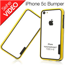 Apple iPhone 5C TPU Bumper Custodia In Silicone Nero Giallo NUOVO
