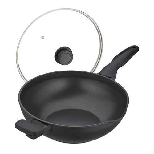Padella wok con coperchio