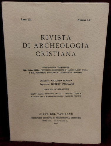 Rivista archeologia cristiana - archeologia,