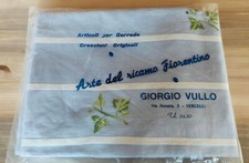 Copriletto Ricamo Fiorentino a Mano Telo Arredo Multiuso Puro Cotone Vintage