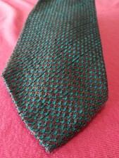 KRIZIAUOMO MADE IN ITALY VINTAGE 90'S SETA VISCOSA VERDE BRONZO CRAVATTA TIE 