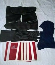 GUANTI E STIVALI GOMMA MOTO ANTIPIOGGIA (ANNI '90) + SOTTOCASCO E FASCIA LOMBARE