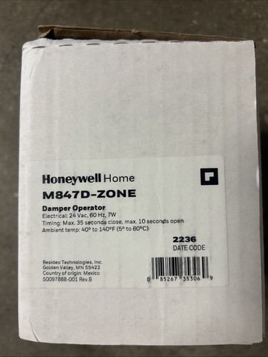 Honeywell m847d zone - honeywell, m847d-zone