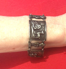 Bracciale Vintage Lama Peruviano Argento 900 Pannello Link Narratore