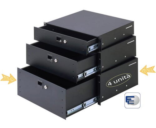Cassetto rack 4 unita - 19",