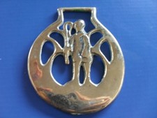 FINIMENTO IN OTTONE ANTICO PER CAVALLI  HORSE BRASS INGLESE EPOCA 900