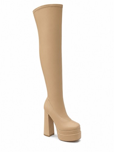 Stivali donna nudi beige