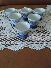 Set 6 tazzine per sakè vintage in ceramica decorata