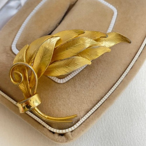 Spilla vintage foglia - , oro
