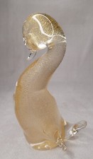MURANO GLASS archimede seguso figurine canard verre OR feuille d'or H ~14cm