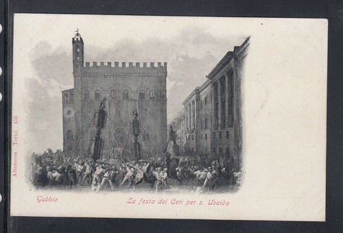 Cartolina gubbio festa - la,