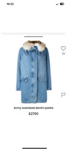 Giacca pelliccia parka denim