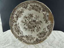 ANTICO PIATTO COLLEZIONE ASIATIC PHEASANT BROWN INGLESE STAFFORDSHIRE  1800