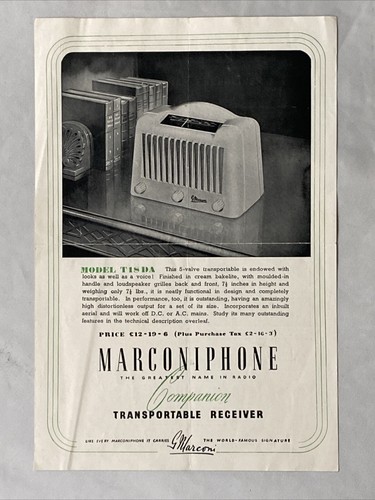 Brochure foglio marconiphone - brochure/foglio,