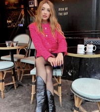 Giacca donna Zara rosa tweed