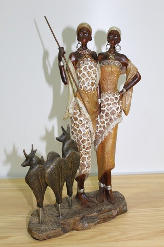 Statua etnica coppia donne - etnica,, di