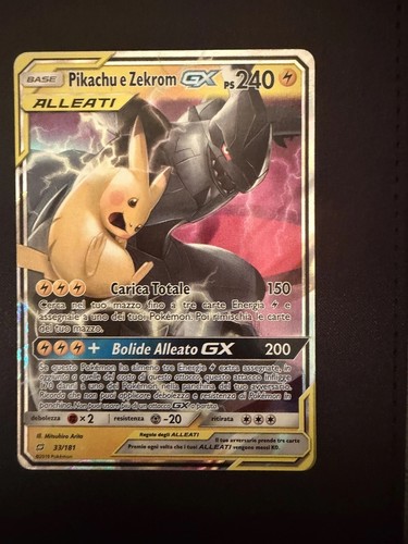 Carta pokemon pikachu zekrom - carta,