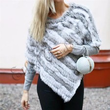 Poncho in vera pelliccia di