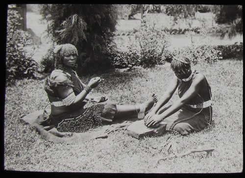 Glass magic lantern slide zulu - glass,