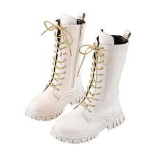 White Combat Punk Gothic Boots