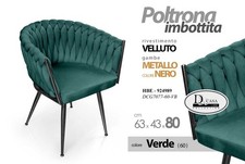 POLTRONA VERDE SEDIA VELLUTO