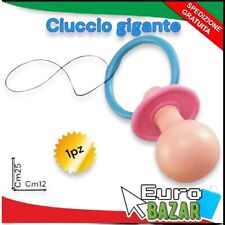 Ciuccio gigante ciuccetto grande Carnevale  Rosa celeste  bianco 25 cm x 12 cm