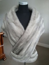 Stola visone ceruleo zaffiro