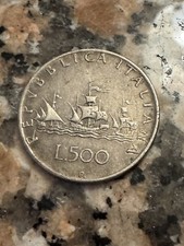 Monete rare 500 lire di Argento con caravelle e con biga a 4 cavalli
