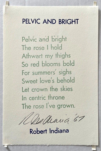 Robert indiana signed stamped - signed,