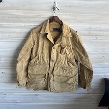 Giacca da caccia vintage Redhead tela osso secco colletto velluto a coste marrone VEDI FOTO