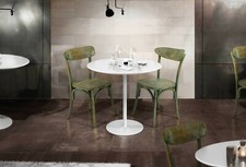 TAVOLO BAR BISTROT ROTONDO BASE METALLO PIANO IN LEGNO SALA BAR CUCINA MODERNO